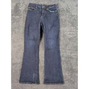 Lands End Mid Rise Curvy Bootcut Jeans Dark Wash Denim Size 10
